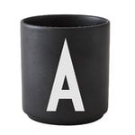 Koppar och muggar, Arne Jacobsen porslinsmugg, svart, A-Z, Svart