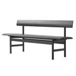 Benches, Mogensen 3171 bench, black lacquered oak - black leather, Black