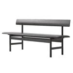 Bancs, Banc Mogensen 3171, chêne laqué noir - cuir noir, Noir