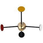 Wall coat racks, Matégot coat rack, brass-red, Multicolour