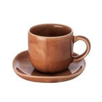 Dishware, Svelte coffee cup and plate, 1,2 dl, terracotta, Brown