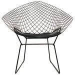 Fåtöljer, Bertoia Diamond stol, svart - svart kudde, Svart