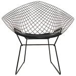 Poltrone, Sedia Bertoia Diamond, nero - cuscino nero, Nero