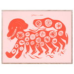 Posters, Chinese Dog poster, 30 x 40 cm, red, Red