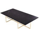 OX Denmarq Ninety table, large, black marble - brass