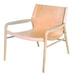 OX Denmarq Rama lounge chair, natural leather - soaped oak