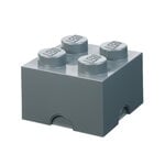 Förvaringsbehållare, Lego Storage Brick 4, mörkgrå, Grå