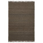 Fringe Hemp rug, dark brown
