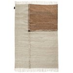Wool rugs, E-1027 rug, woven, brown - off white, White