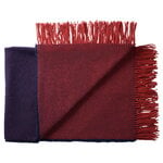 Blankets, Franja throw, burgundy blue, Red