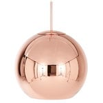 Copper LED round pendant, 45 cm