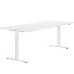 Height-adjustable desks, 24/7 electric table, white, White