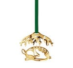 Weihnachtsdekoration, Ornament 2023, Sammlerstück, Reh-Mobile, vergoldetes Messing, Gold