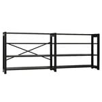 Bookcases, Classic open shelf, double, 204 cm, black, Black