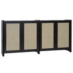 Cabinets, Classic sideboard w/ rattan doors, black lacquered, Black