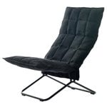K chair, narrow, matt black tubular base, black
