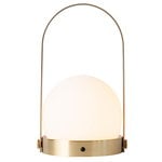 Arredo natalizio, Lampada da tavolo Carrie LED, ottone spazzolato, Oro