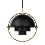Pendant lamps, Multi-Lite pendant, small, brass - black semi matt, Black