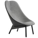 Armchairs & lounge chairs, Uchiwa lounge chair, black legs, black leather - Hallingdal 166, Black