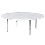 Tavoli da salotto, Tavolino IOI, 100 cm, cromo - marmo bianco, Bianco