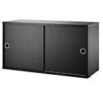 Shelving units, String cabinet, 78 x 30 cm, black stained ash, Black