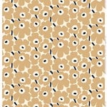 Tyger från Marimekko, Pieni Unikko ytbehandlat tyg, naturvit - beige - mörkblå, Beige