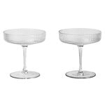 Wine glasses, Ripple champagne saucer, 2 pcs, clear, Transparent