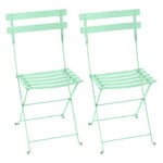 Patio chairs, Bistro Metal chair, 2 pcs, opaline green, Green