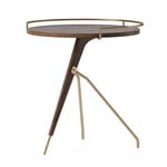 Side & end tables, Umanoff side table, 45 cm, walnut - brushed brass, Brown