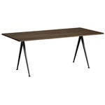 Dining tables, Pyramid table 02, black - smoked oak, Brown