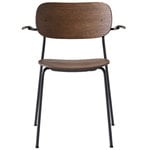 Dining chairs, Co Chair with armrests, dark stained oak, Brown
