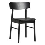 Ruokapöydän tuolit, Soma tuoli, mustaksi maalattu saarni - musta nahka, Musta