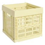 HAY Colour Crate kori, Cube, kierrätysmuovi, light yellow
