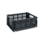 HAY Colour Crate, M, plastica riciclata, carbone