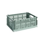HAY Colour Crate, M, plastica riciclata, verde salvia