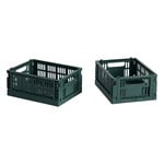 HAY Colour Crate Mini kori, kierrätysmuovi, 2 kpl, dark green