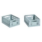 HAY Colour Crate Mini kori, kierrätysmuovi, 2 kpl, dusty blue