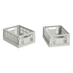 HAY Colour Crate Mini kori, kierrätysmuovi, 2 kpl, grey