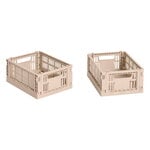 HAY Colour Crate Mini kori, kierrätysmuovi, 2 kpl, powder