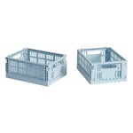 HAY Colour Crate Mini kori, kierrätysmuovi, 2 kpl, soft blue