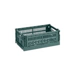 HAY Colour Crate, S, plastica riciclata, verde scuro