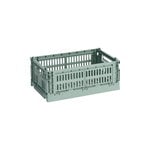 HAY Colour Crate, S, plastica riciclata, verde salvia