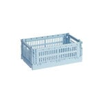 HAY Colour Crate, S, plastica riciclata, blu chiaro