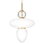 Pendant lamps, Rizzatto 43 pendant, brass - opal white, White