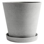 Outdoor planters & plant pots, Flowerpot and saucer, XXXL, grey, Gray