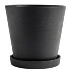 Flowerpot and saucer, XXL, black