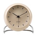AJ City Hall table clock with alarm, sandy beige