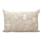 Saana ja Olli Mielenmaisemia cushion cover, 40 x 60cm, beige - white 
