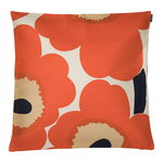 Unikko cushion cover 50 x 50 cm, beige-orange-dark blue Unikko cushion cover 50 x 50 cm, beige-orange-dark blue
