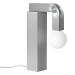Knuckle table lamp, brushed aluminum
